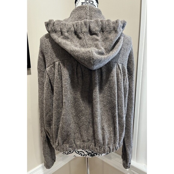 Free People Dusty Brown Wool Blend Cardigan Boho Cozy Small Fairy Grunge - Picture 6 of 14